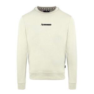 Aquascutum Mens Cotton Blend Ribbed Collar Regular Sweatshirt / Butter